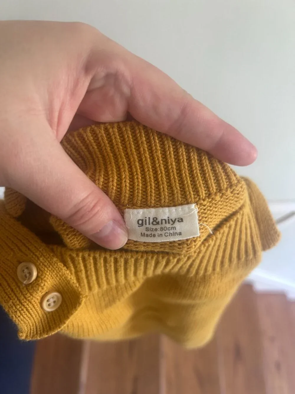 Gil & Niya Infant Marigold Cozy Knit Overall Romper with Button Straps